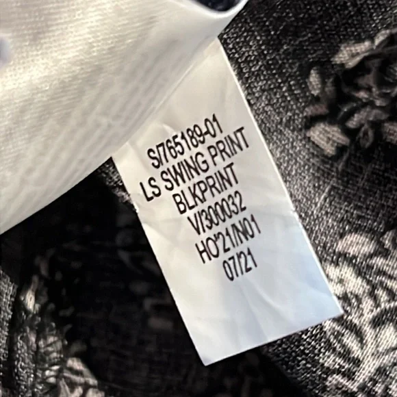 Old Navy boho Floral-Print Split-Neck Swing Blouson Sleeve Dress M - Picture 8 of 8